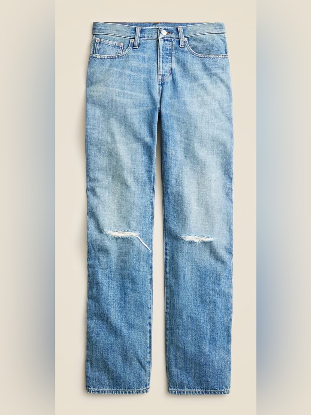 J.Crew '84 Slouchy Distressed Straight Leg Jeans Blue Sz 28  NWT